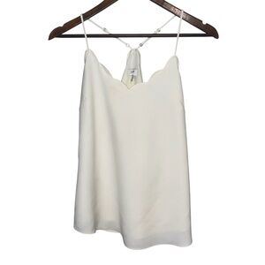 J. Crew Cream Scalloped Camisole Top